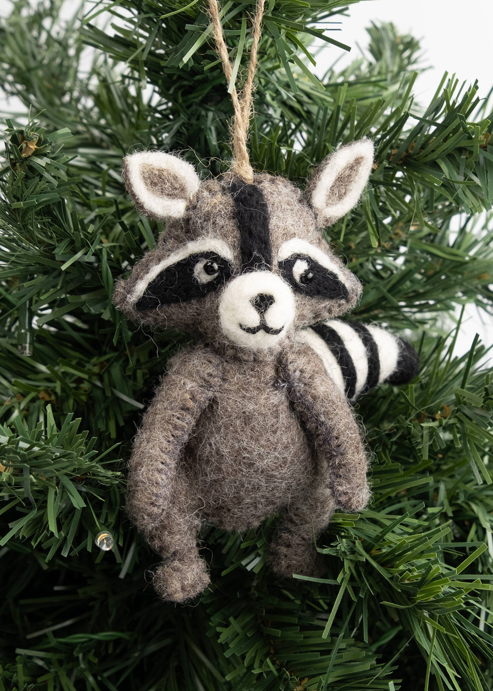The Winding Road Felt Racoon Ornament