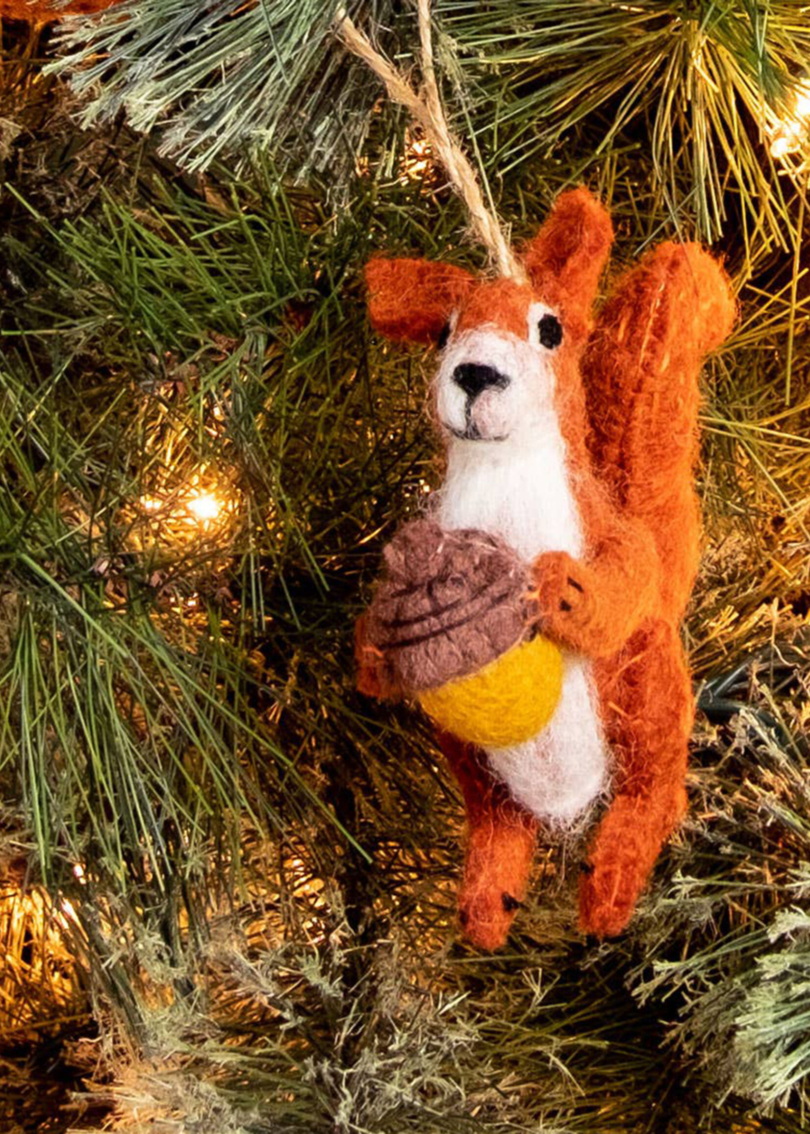 The Winding Road Felt Squirrel Ornament
