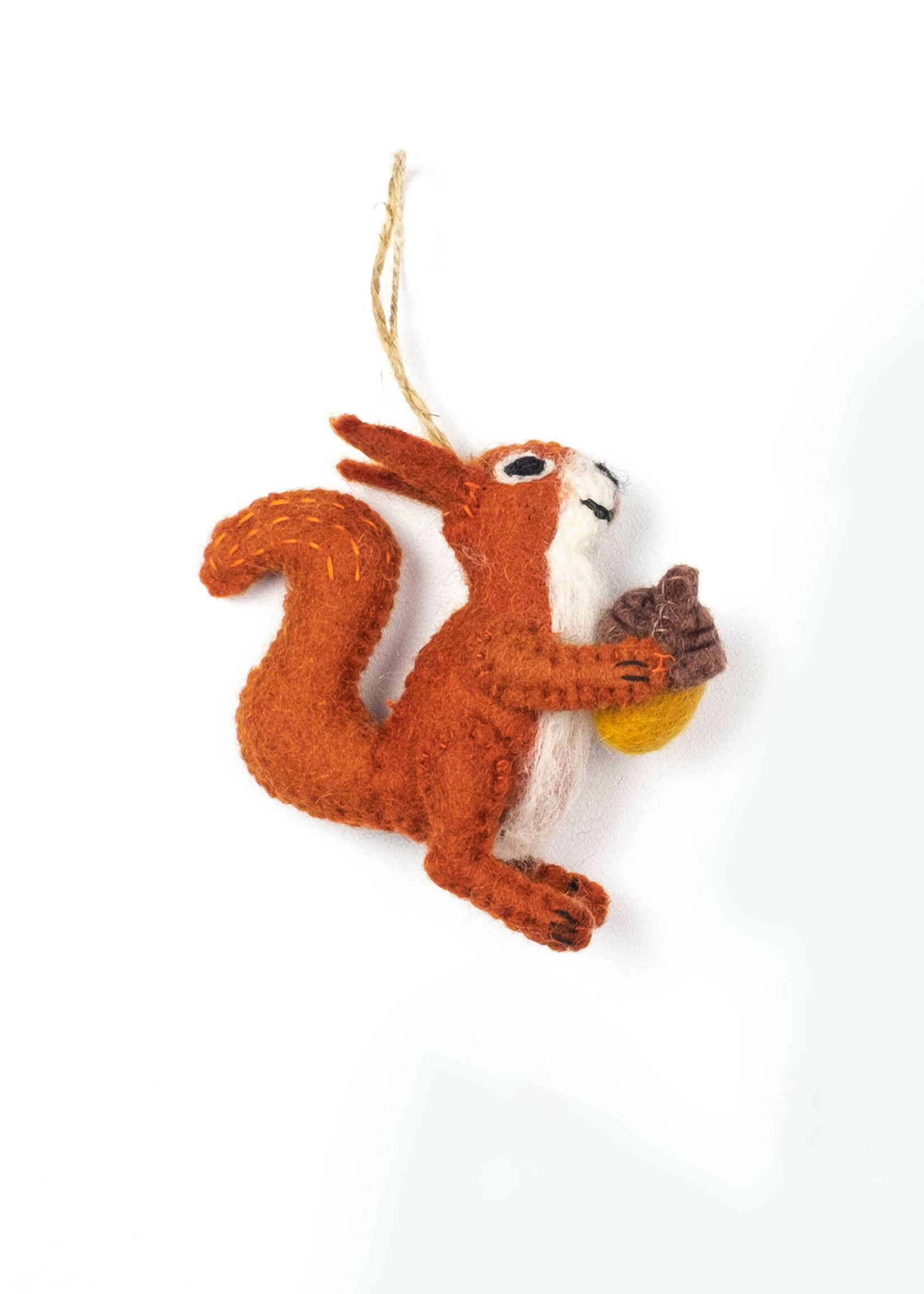 The Winding Road Felt Squirrel Ornament