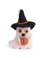 Gry and Sif Felt Halloween Ghost with Pumpkin Ornament