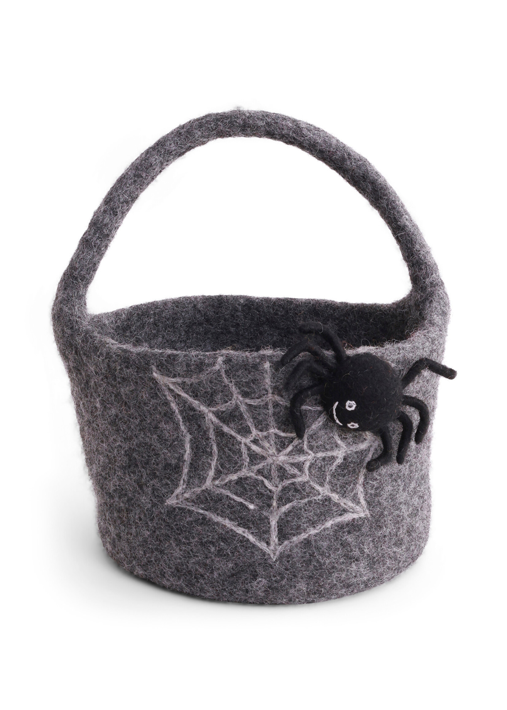 Gry and Sif Felt Bucket Basket - Halloween Spider