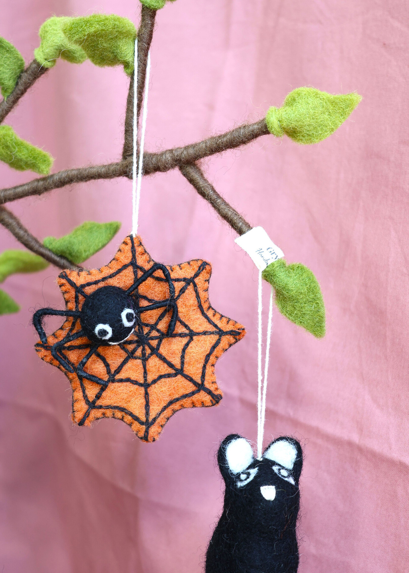 Gry and Sif Felt Black Cat Ornament