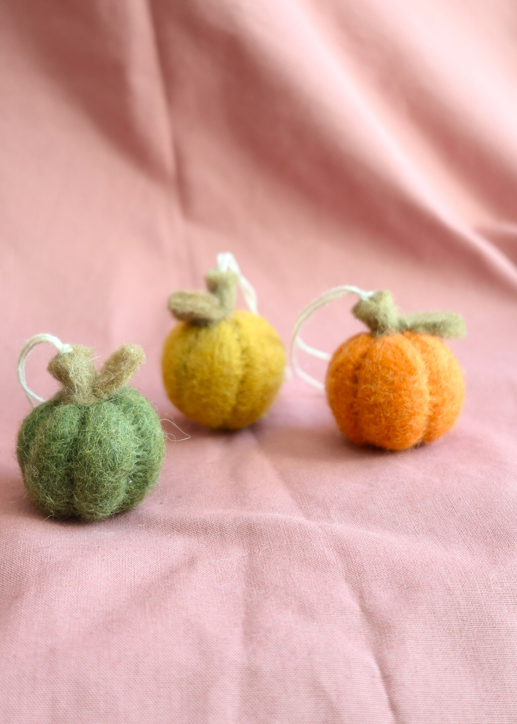 Gry and Sif Mini Felt Pumpkin Ornament Set