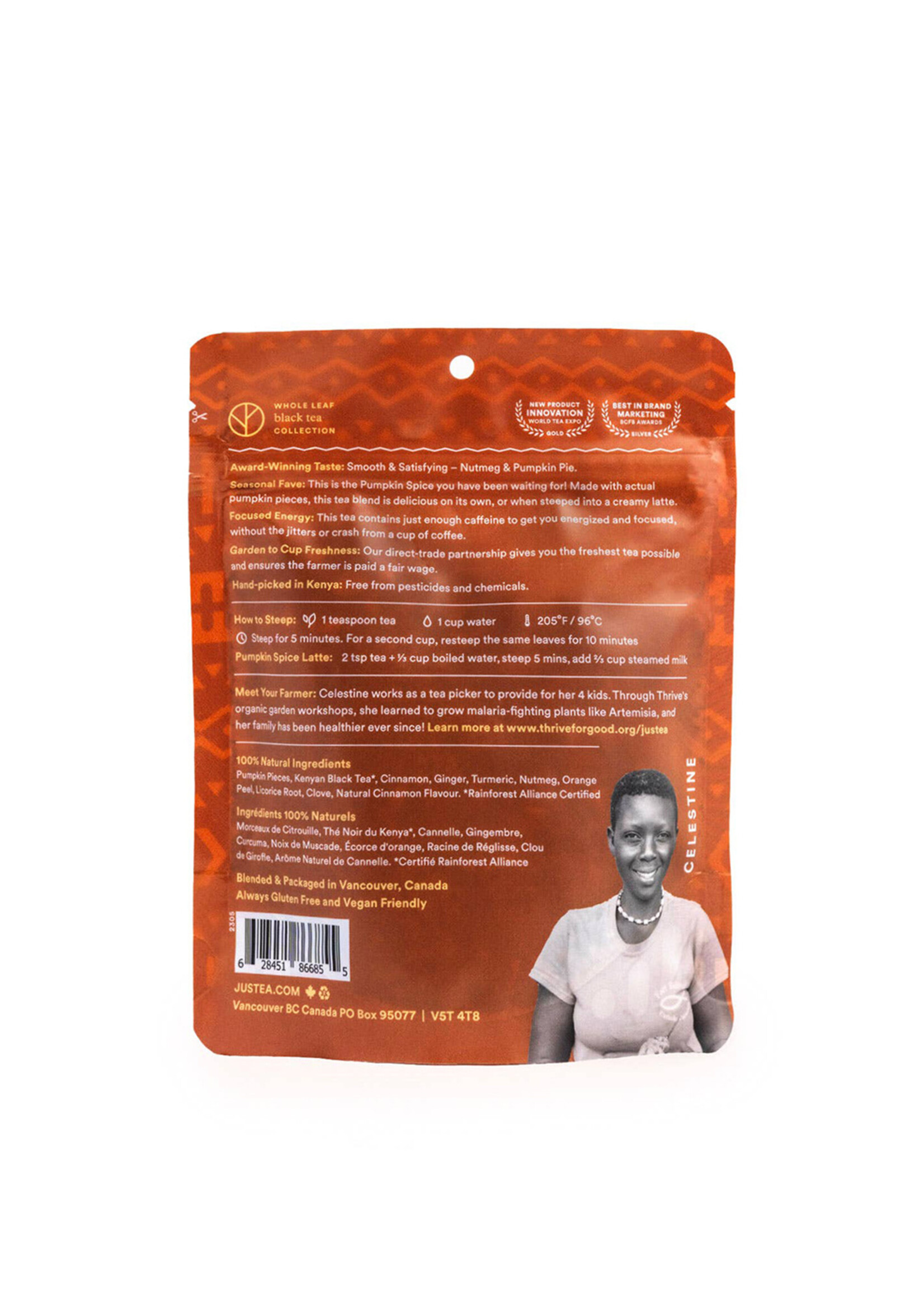 JusTea Pumpkin Spice Loose Leaf Tea