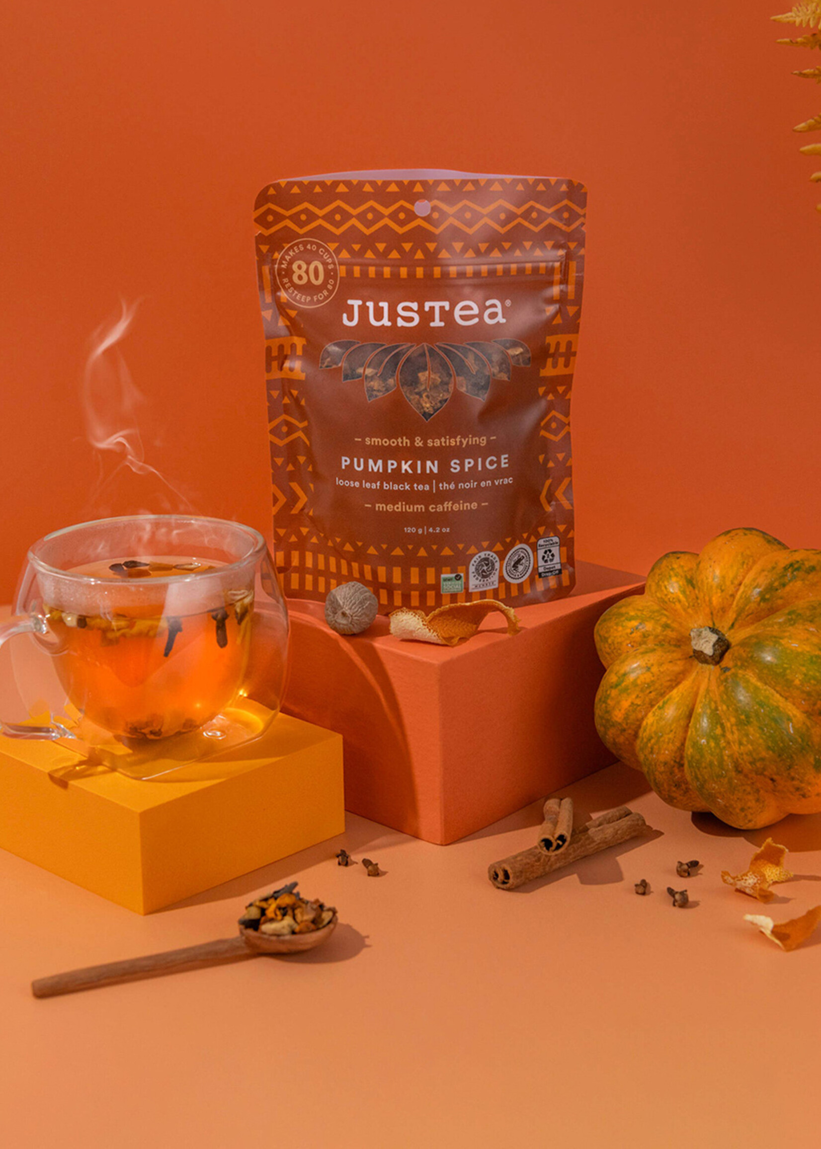 JusTea Pumpkin Spice Loose Leaf Tea