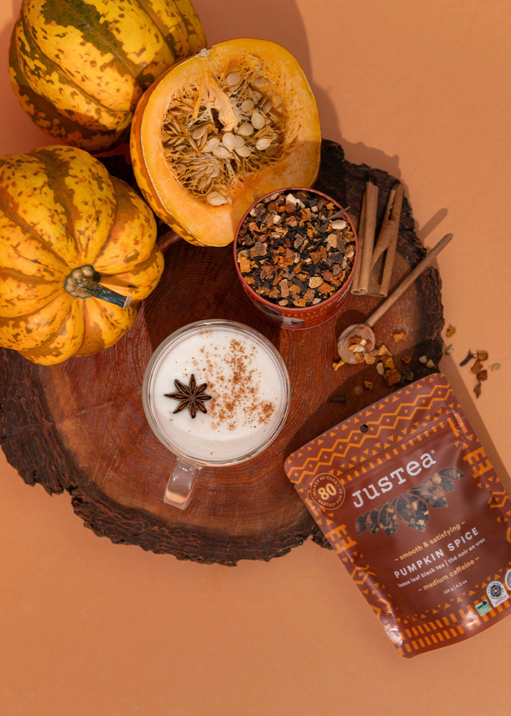 JusTea Pumpkin Spice Loose Leaf Tea