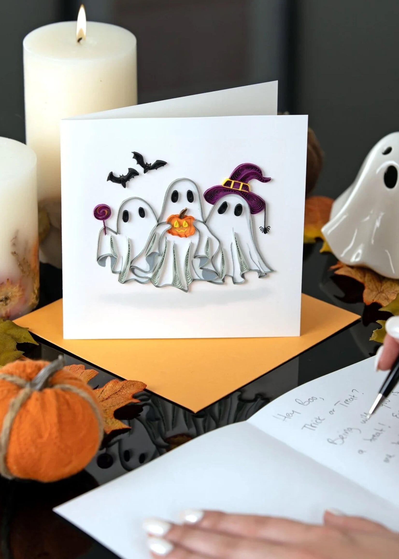 Quilling Cards Ghost Trio Quilling Card