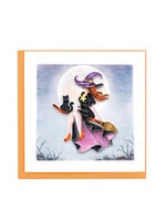 Quilling Cards Witch on Broomstick Quilling Card