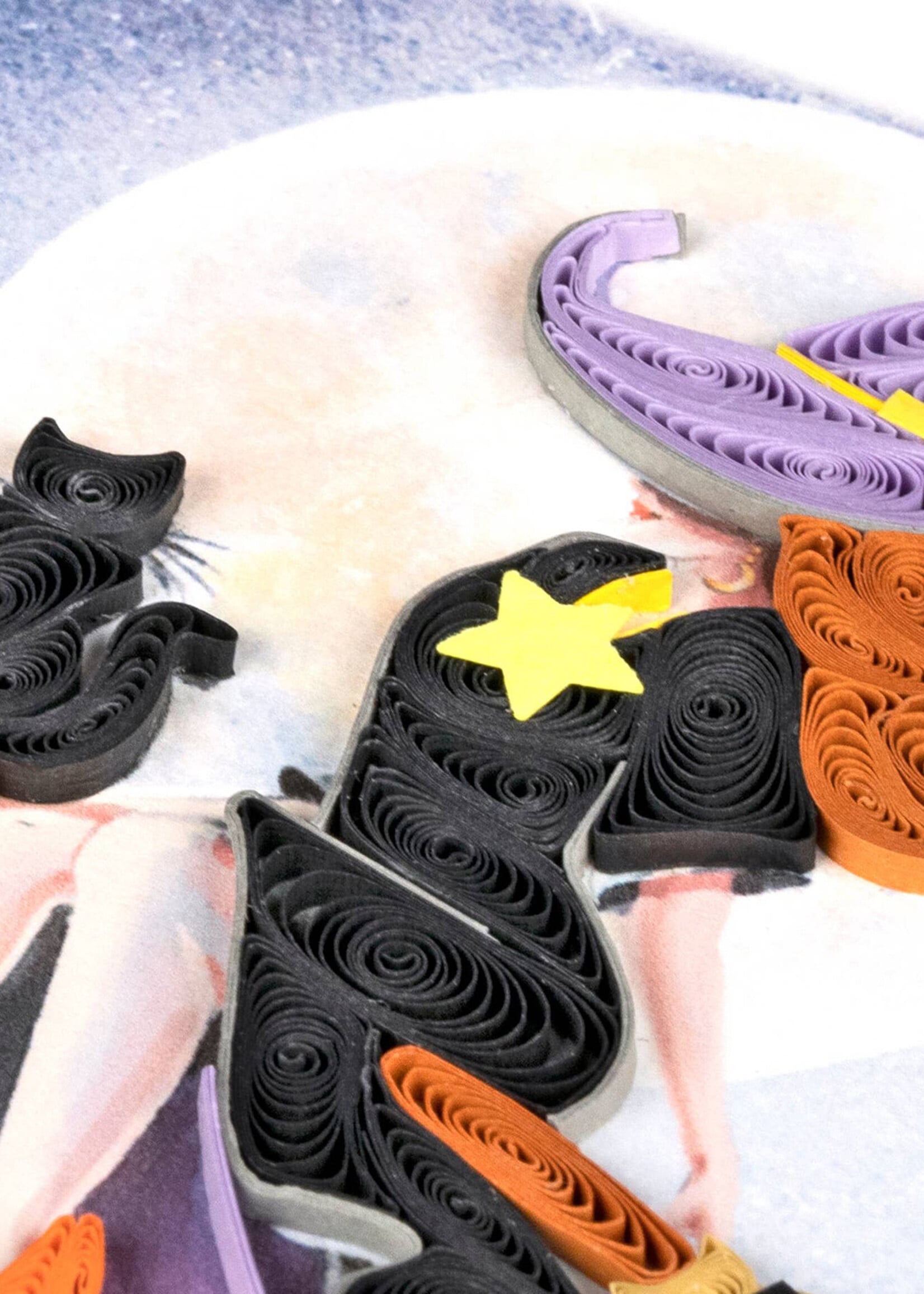 Quilling Cards Witch on Broomstick Quilling Card