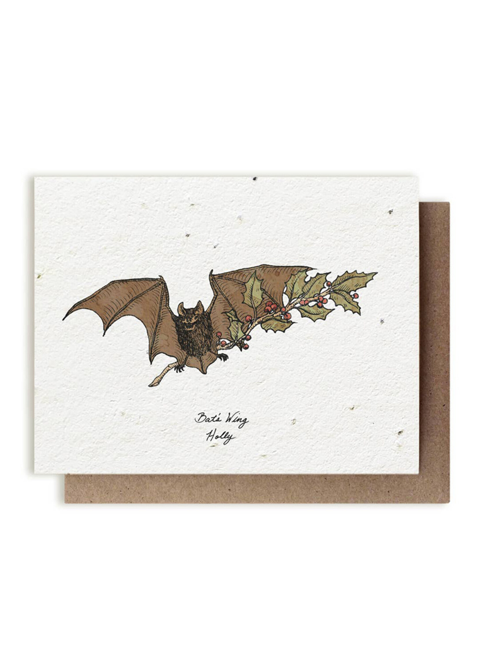 Small Victories Bat and Holly Plantable Card