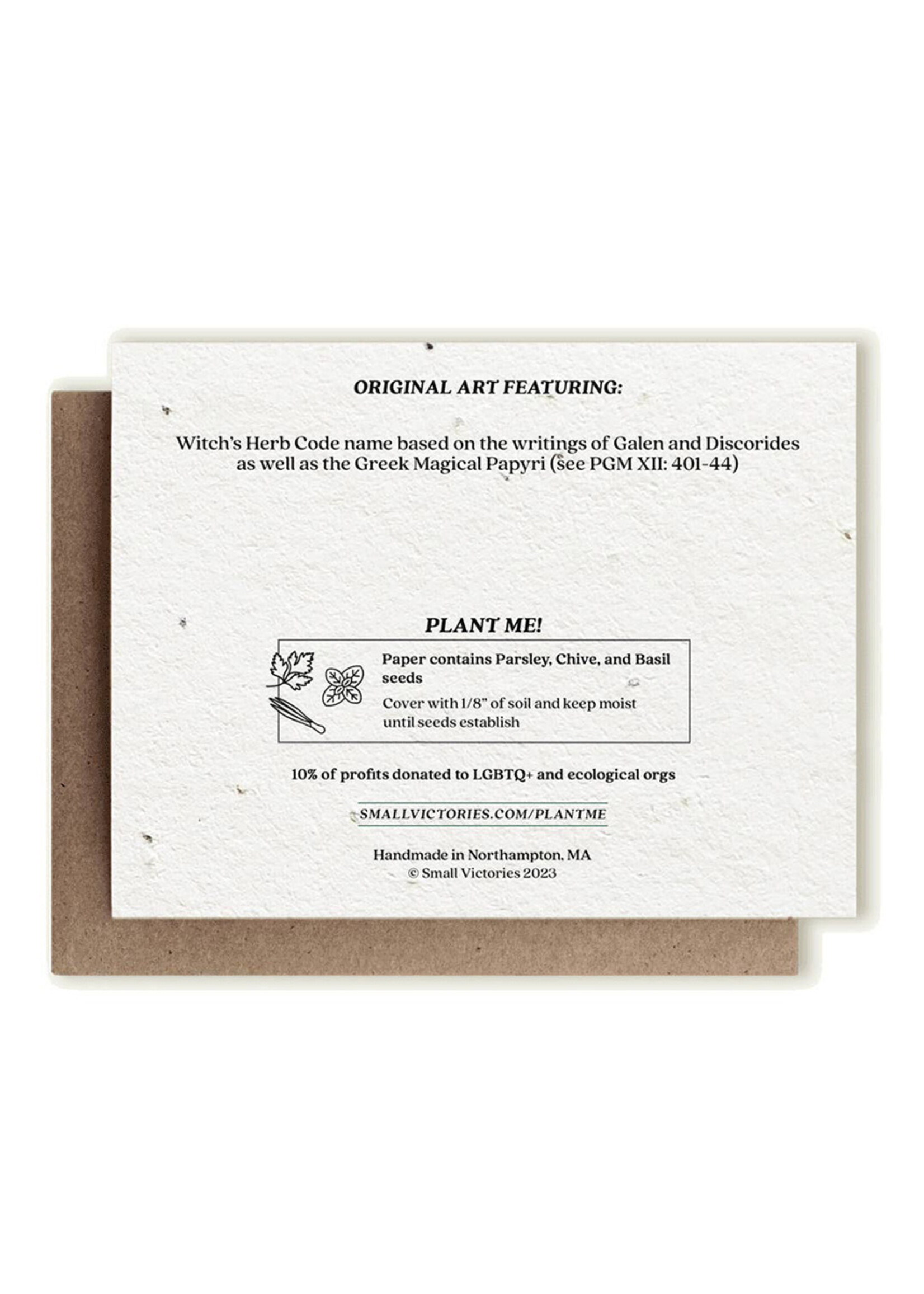 Small Victories Bat and Holly Plantable Card