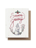 Small Victories Season's Greetings Snowshoe Hare Plantable Card