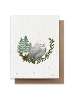 Small Victories Winter Snowy Owl Plantable Card