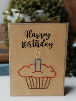 Rosie's Boutique Haiti Birthday Cupcake Handstitched Card