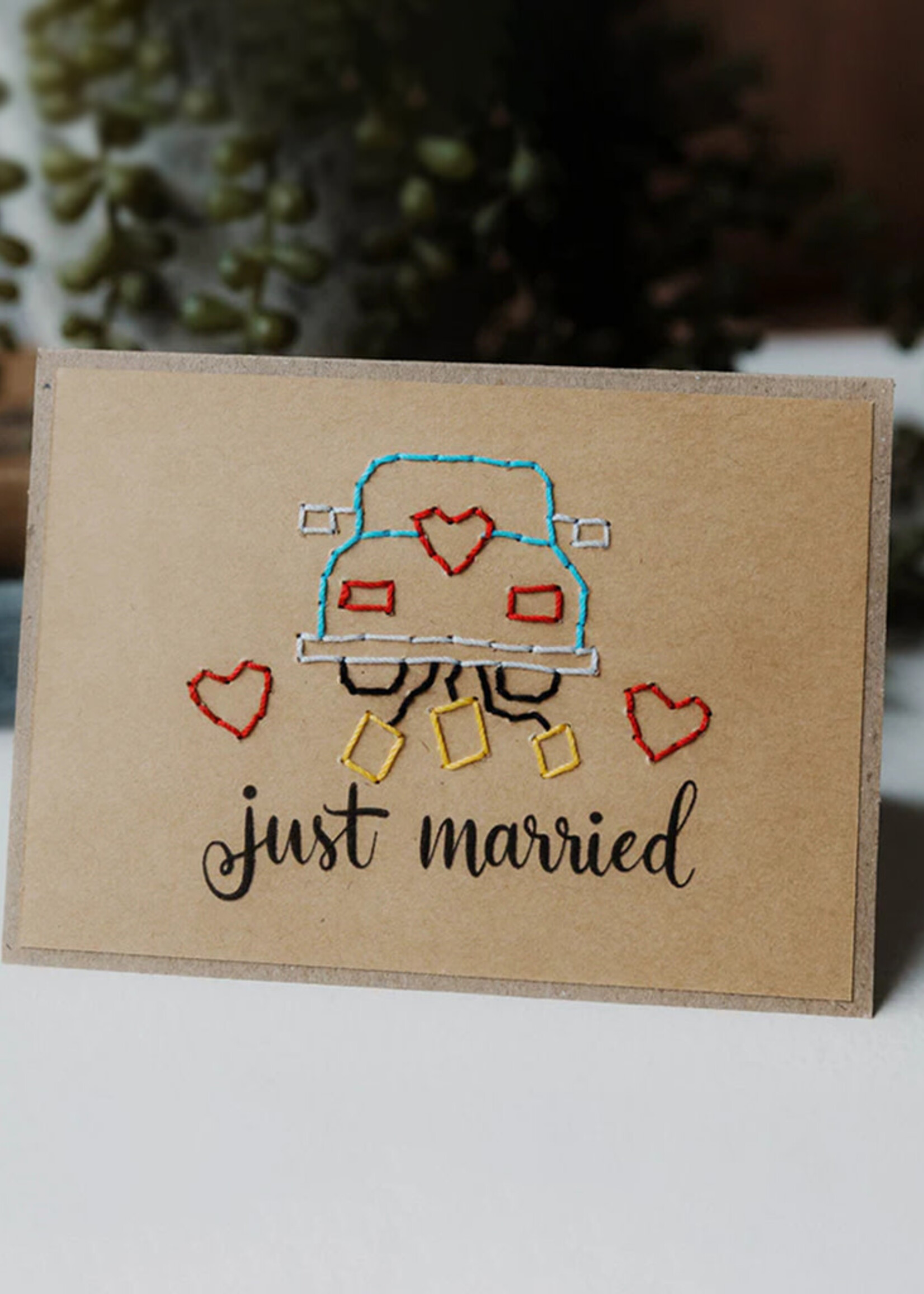 Rosie's Boutique Haiti Just Married Handstitched Card