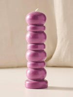 Ten Thousand Villages Subuh Palm Wax Pagoda Candle - Blackberry