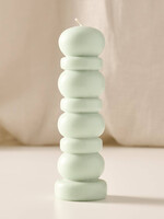 Ten Thousand Villages Subuh Palm Wax Pagoda Candle - Sage