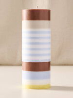 Ten Thousand Villages Obor Palm Wax Pillar Candle - Large Stripe Natural