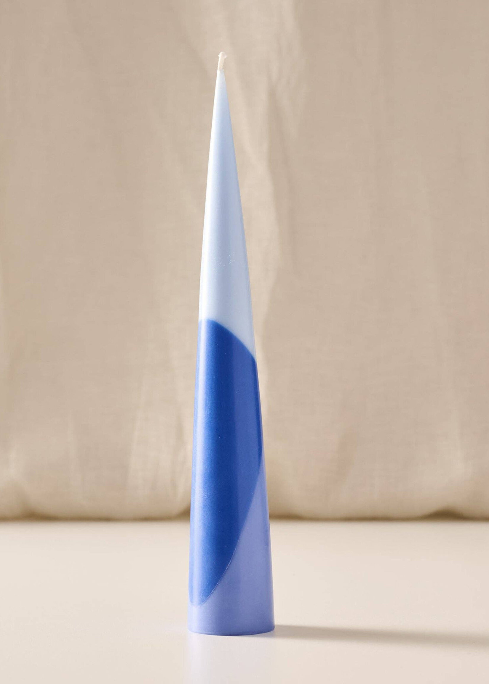 Ten Thousand Villages Esuk Palm Wax Cone Candle - Blue Tones