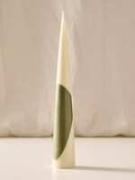 Ten Thousand Villages Esuk Palm Wax Cone Candle - Green Tones