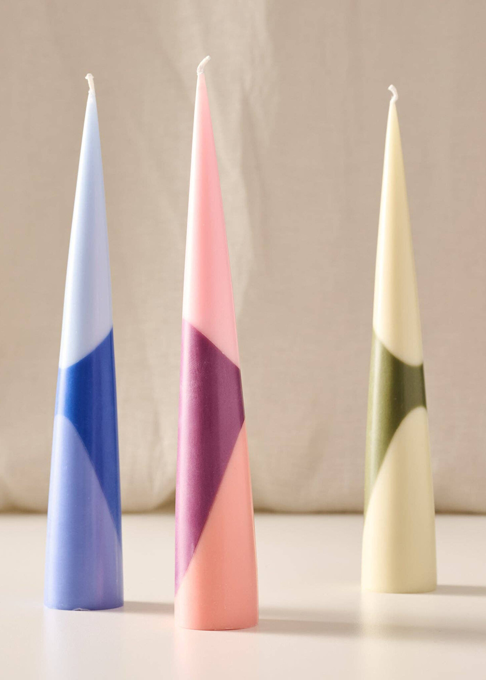 Ten Thousand Villages Esuk Palm Wax Cone Candle - Blue Tones