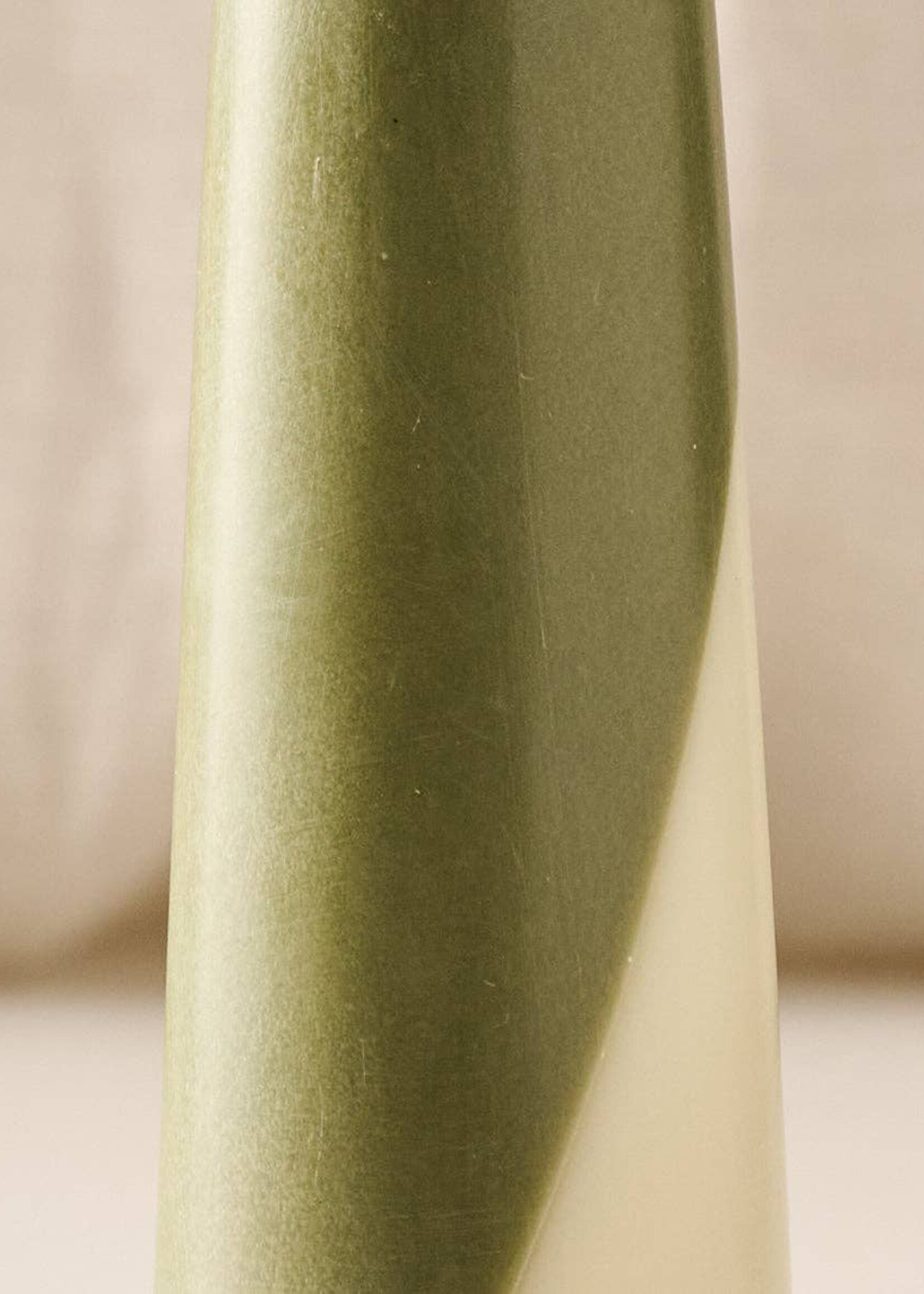 Ten Thousand Villages Esuk Palm Wax Cone Candle - Green Tones