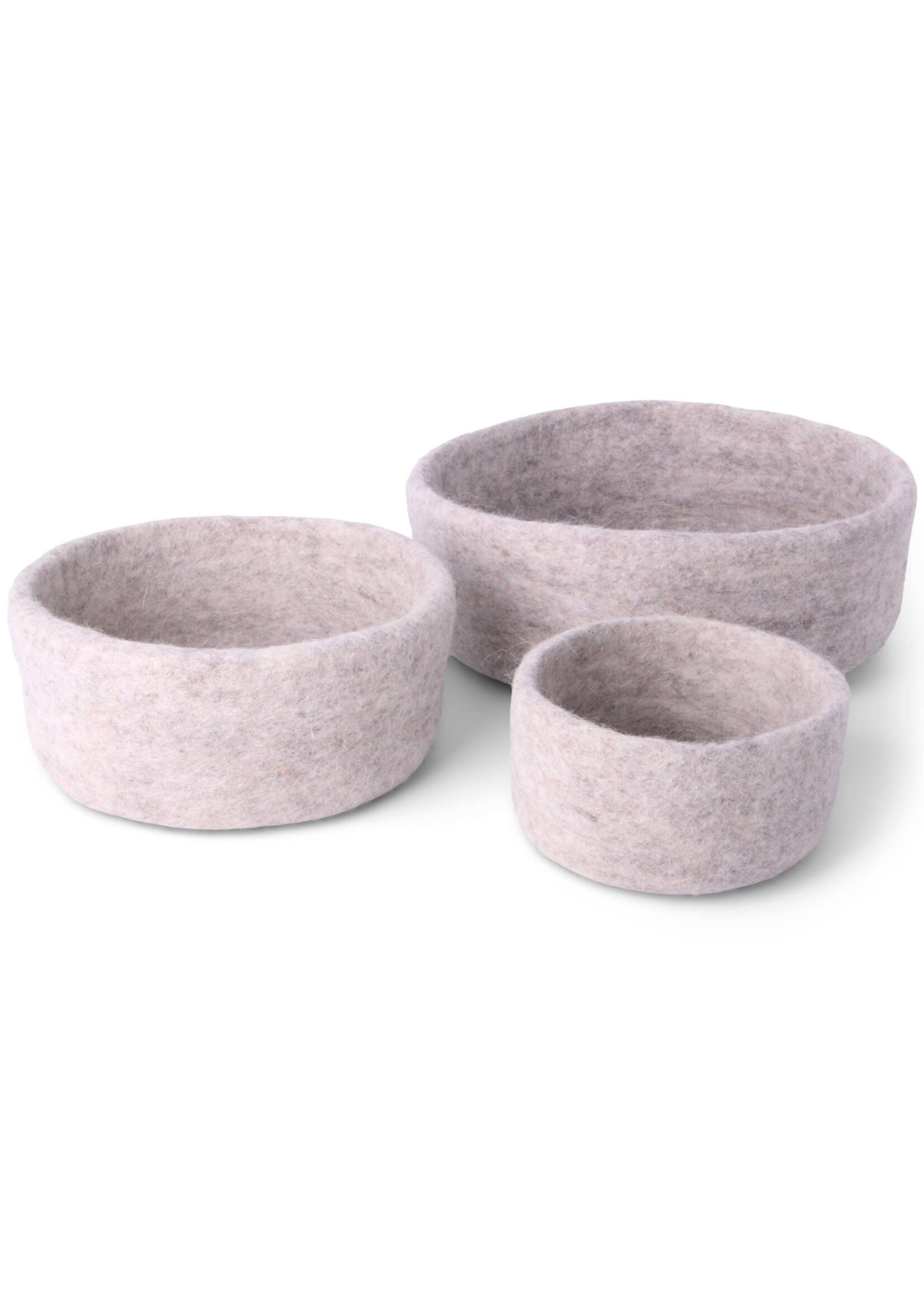 Gry and Sif Natural Grey Felt Bowl