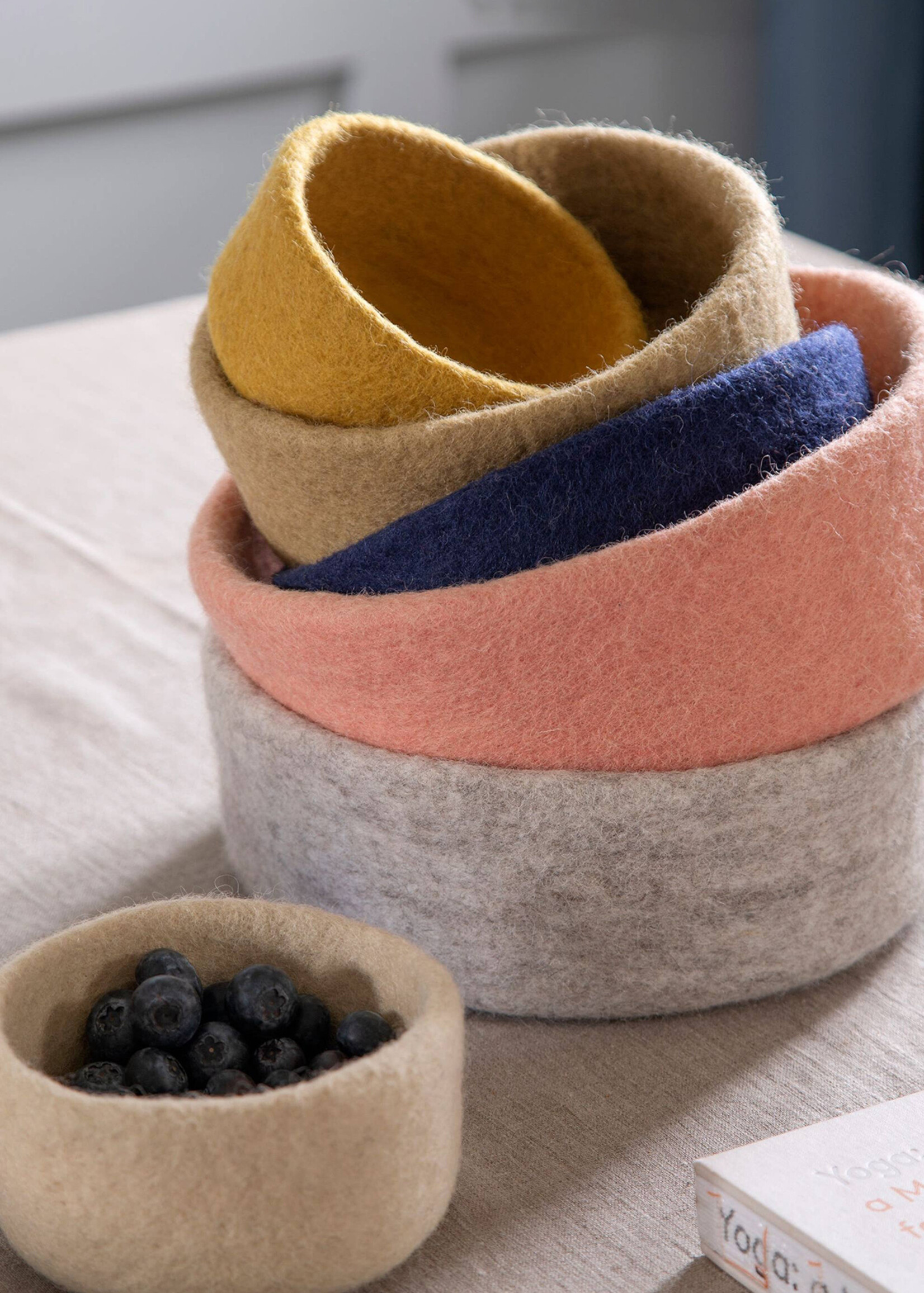 Gry and Sif Dusty Red Felt Bowl