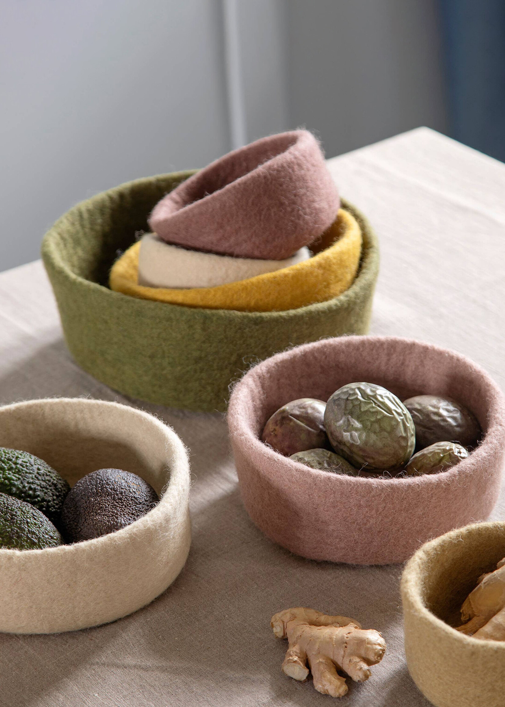 Gry and Sif Dusty Red Felt Bowl