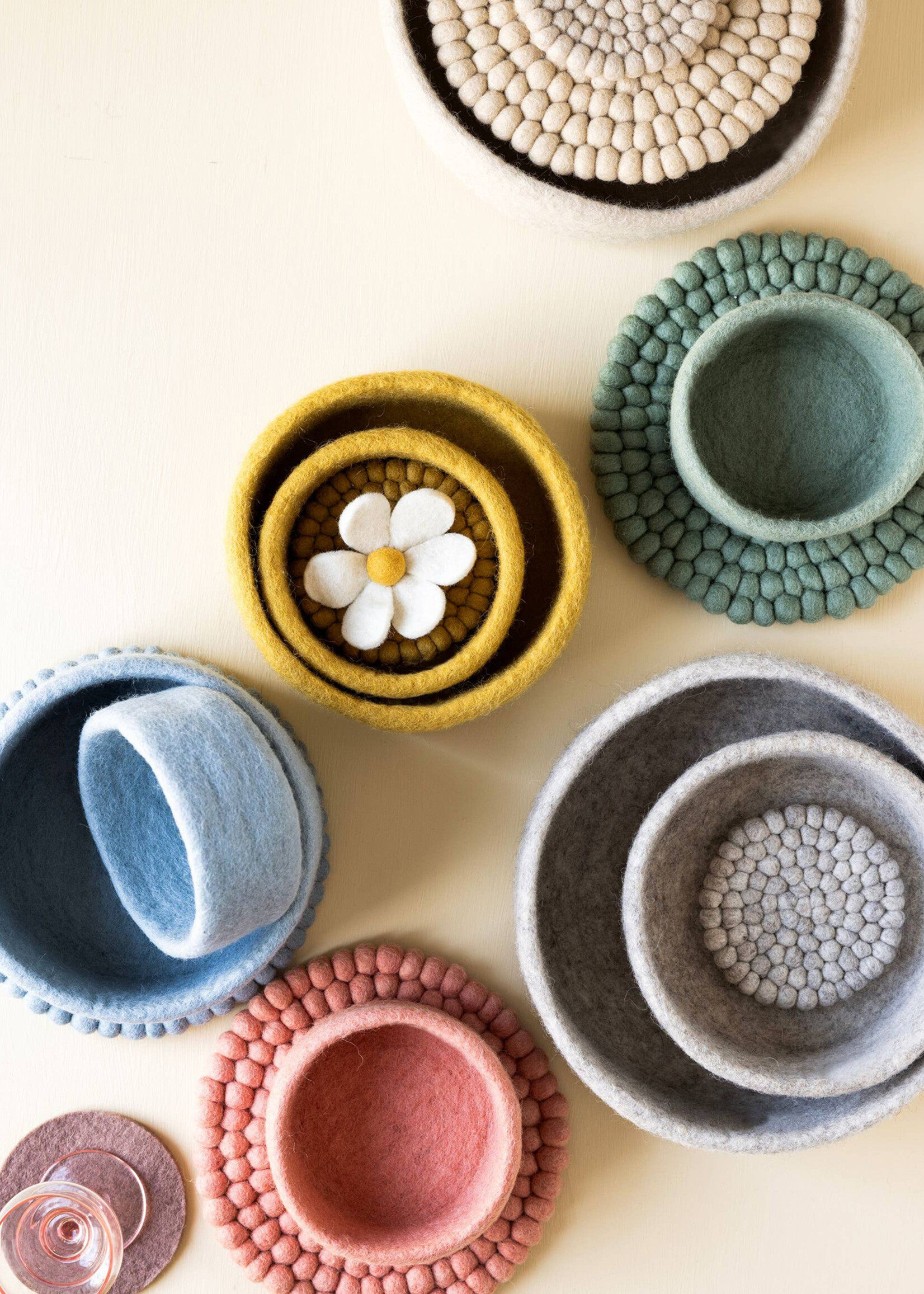 Gry and Sif Natural Grey Felt Bowl