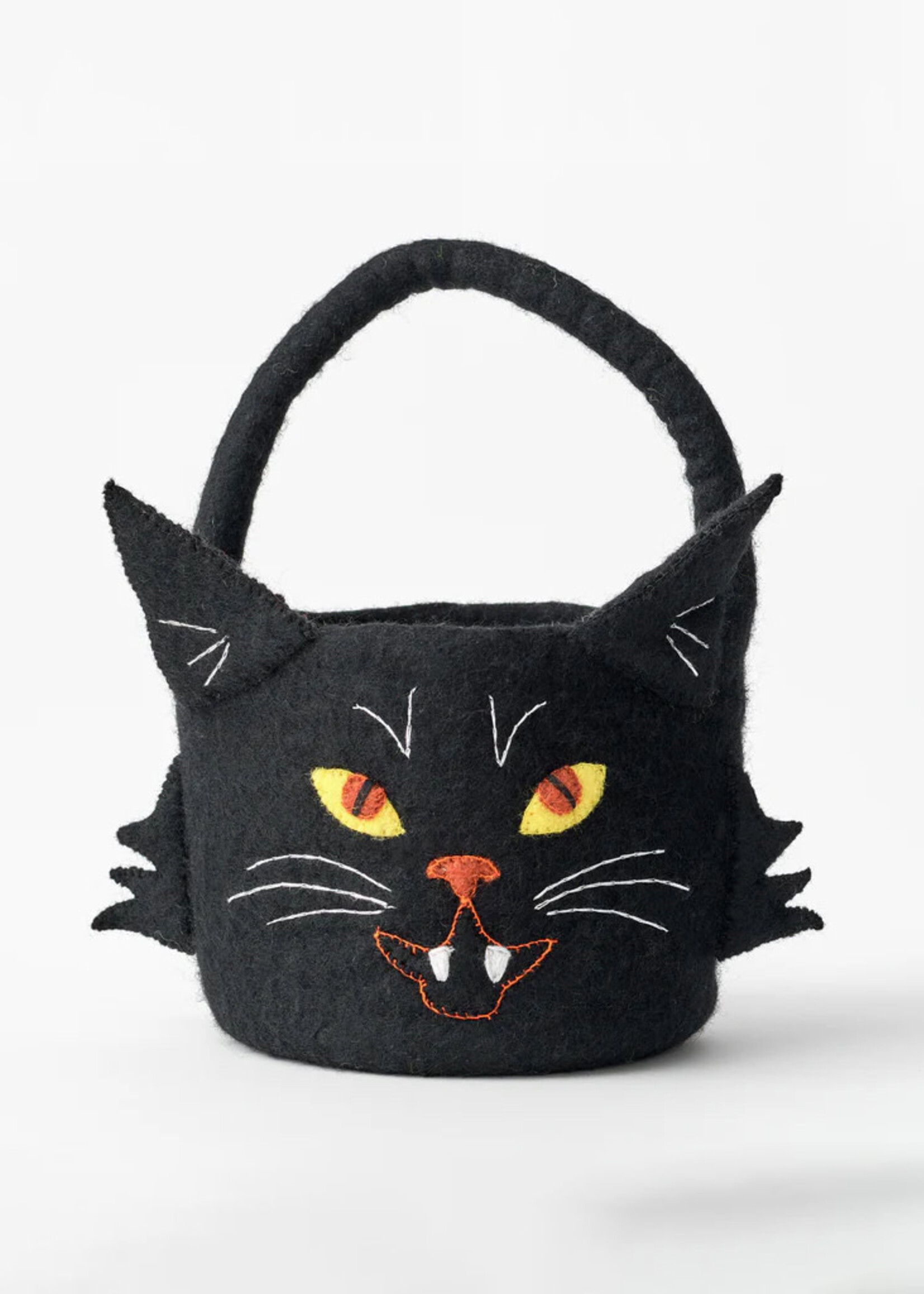 Global Goods Partners Felt Bucket - Halloween Black Cat