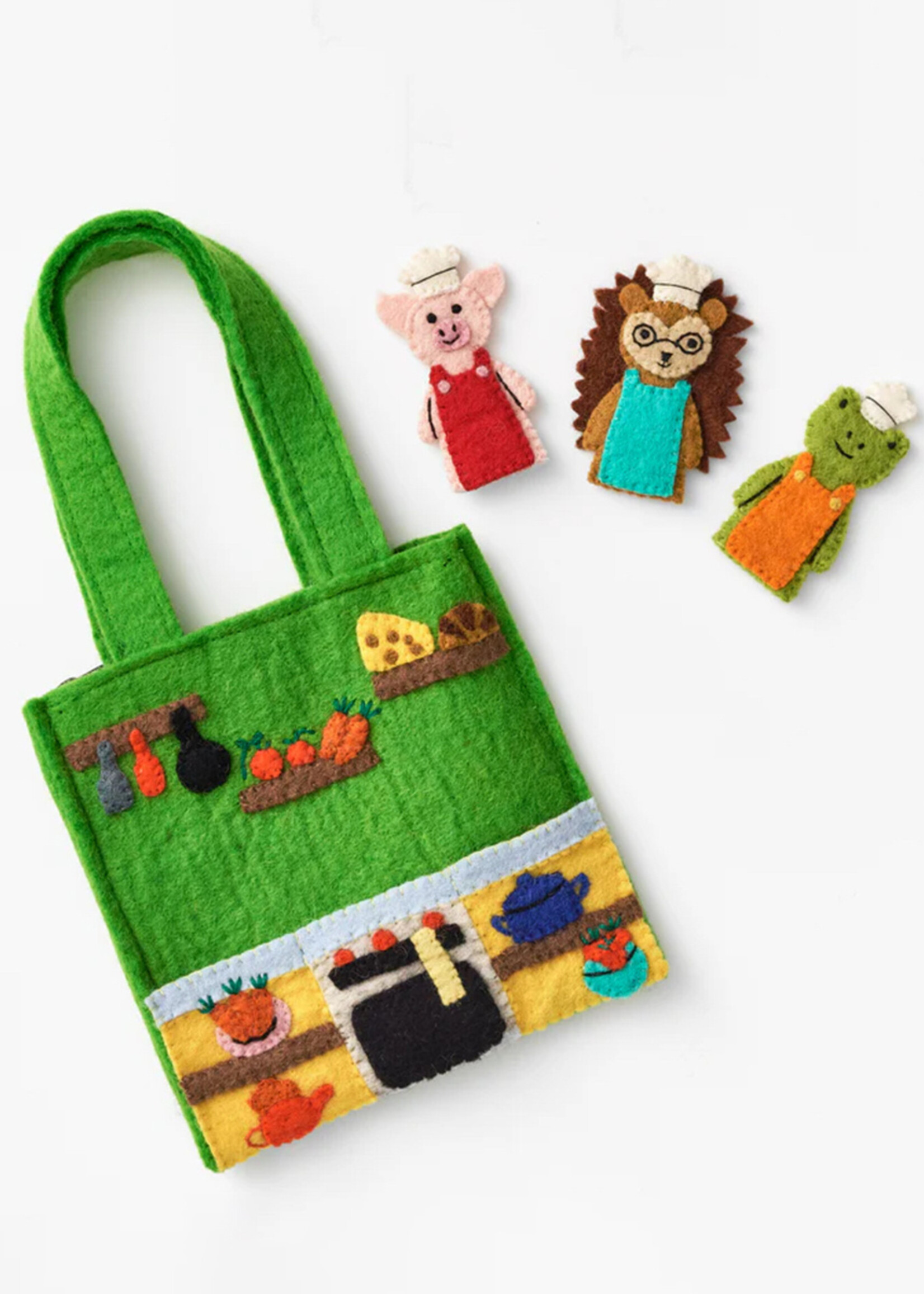 Global Goods Partners Chef Felt Puppets Bag