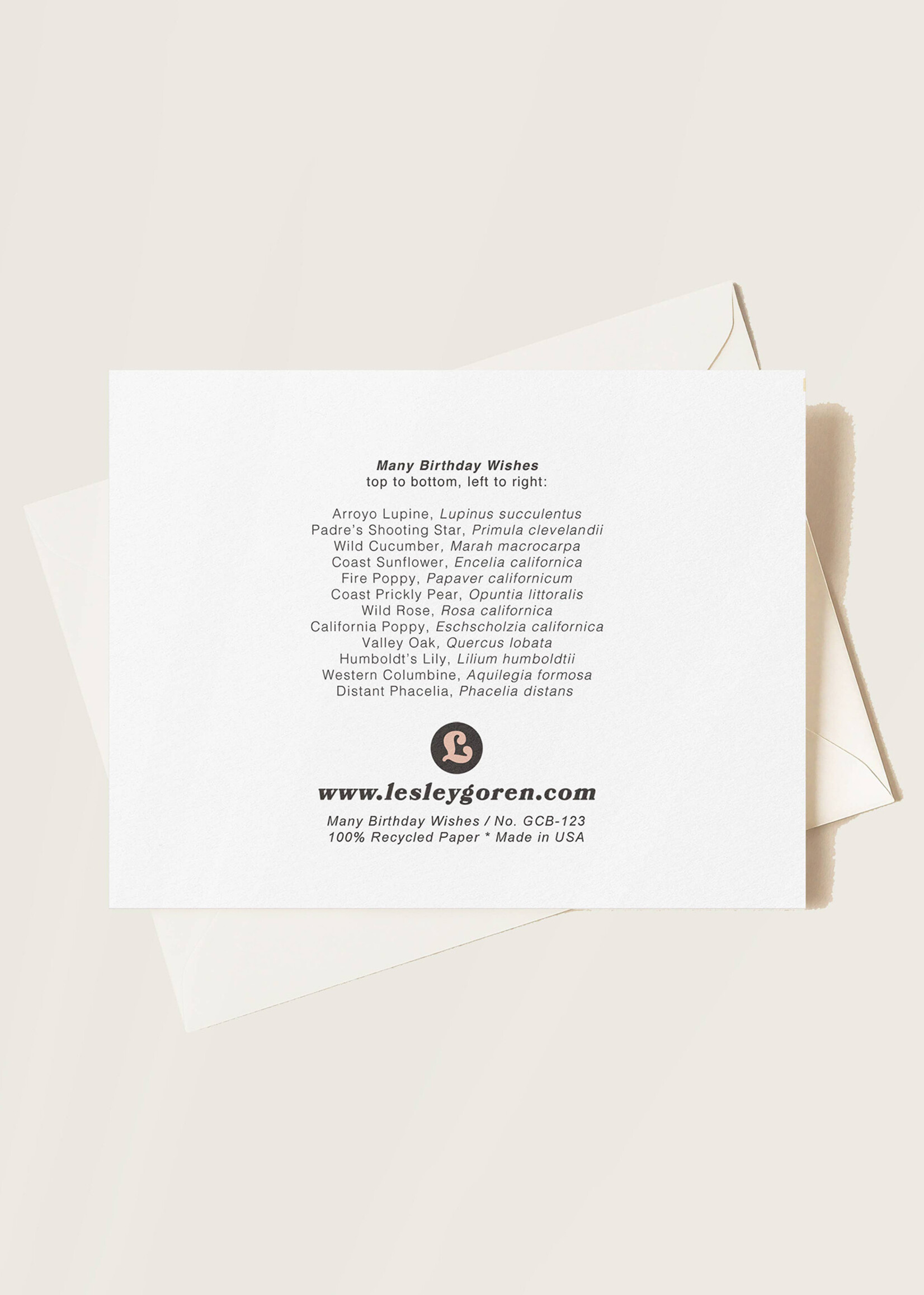 Lesley Goren Studio Many Birthday Wishes Flower Card