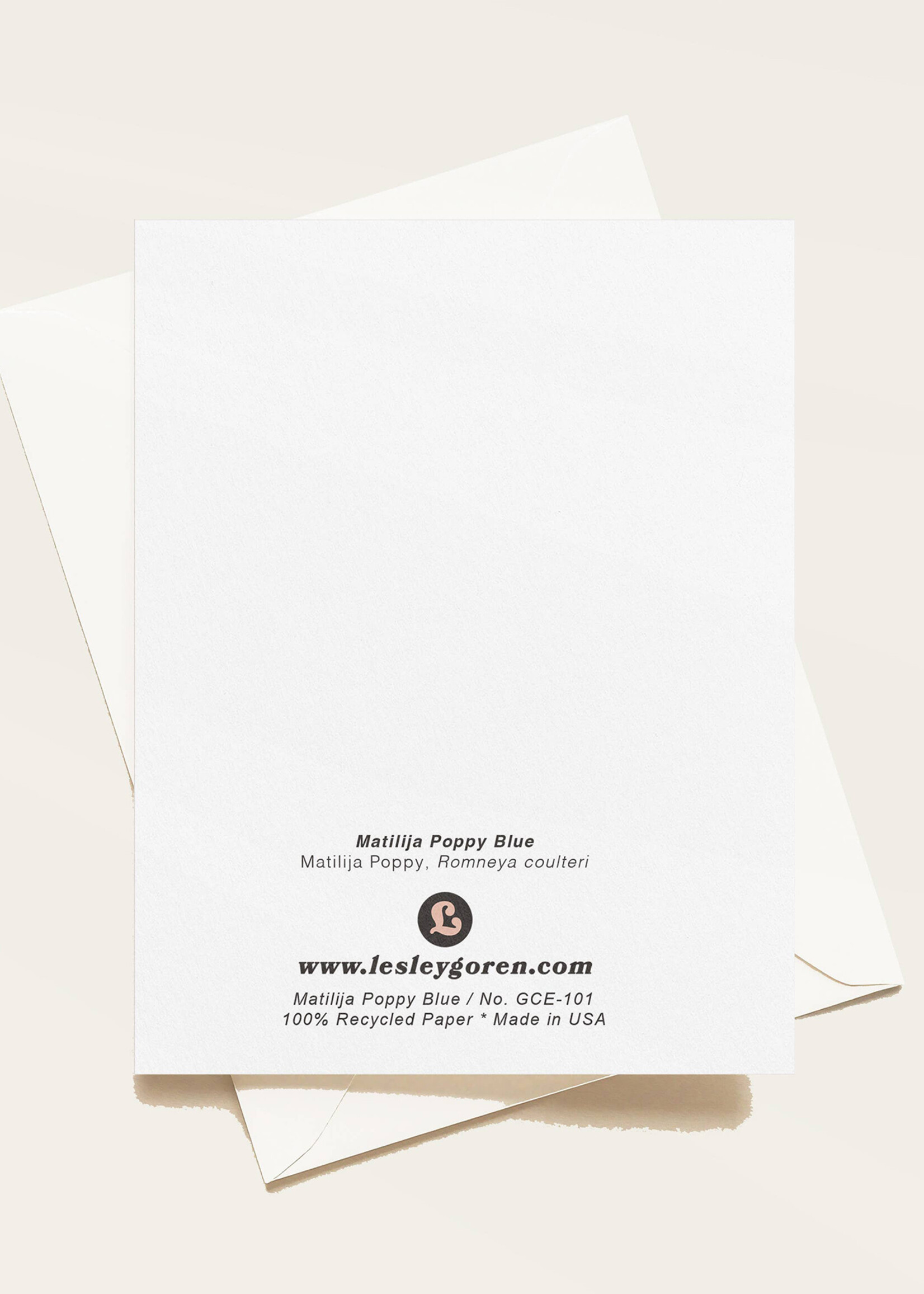 Lesley Goren Studio Matilija Poppy Blue Card