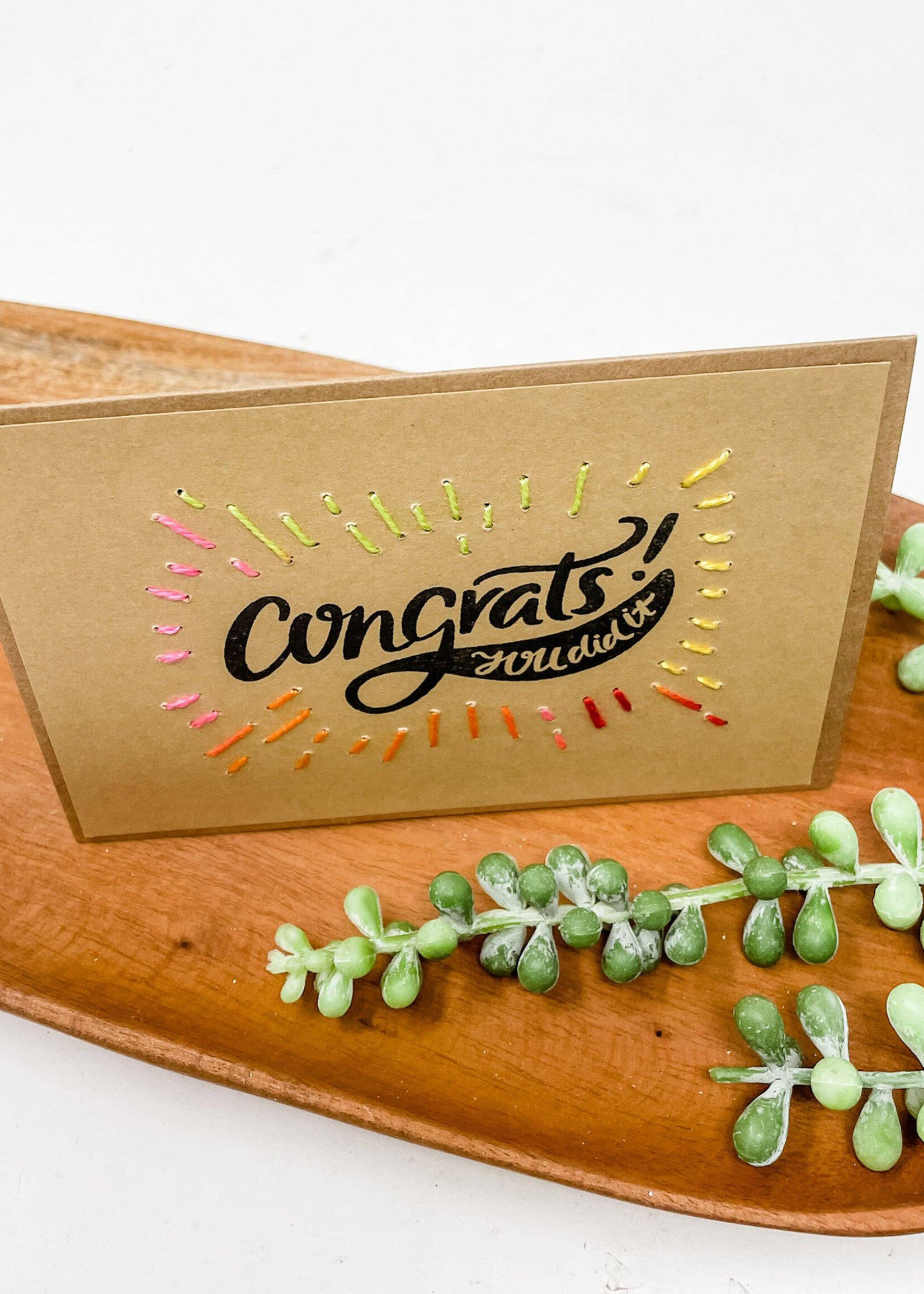 Rosie's Boutique Haiti Congrats You Did It! Handstitched Card
