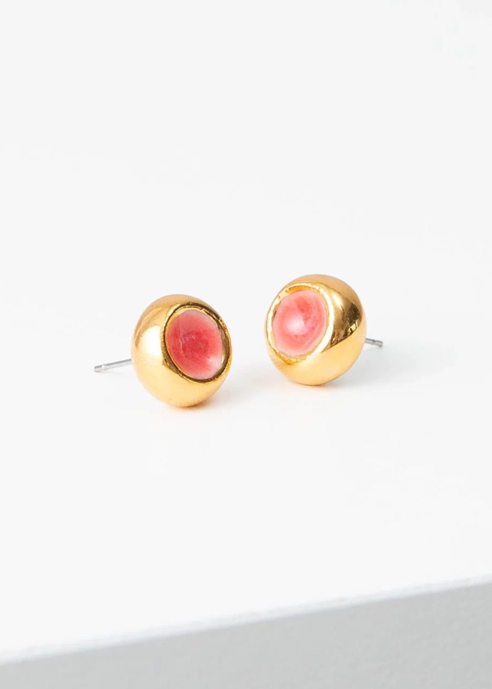 Noonday Coral Sculpted Porcelain Stud Earrings