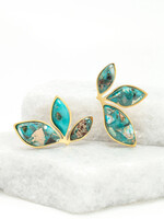 Starfish Project Coastal Leaf Emperor Stone Earrings