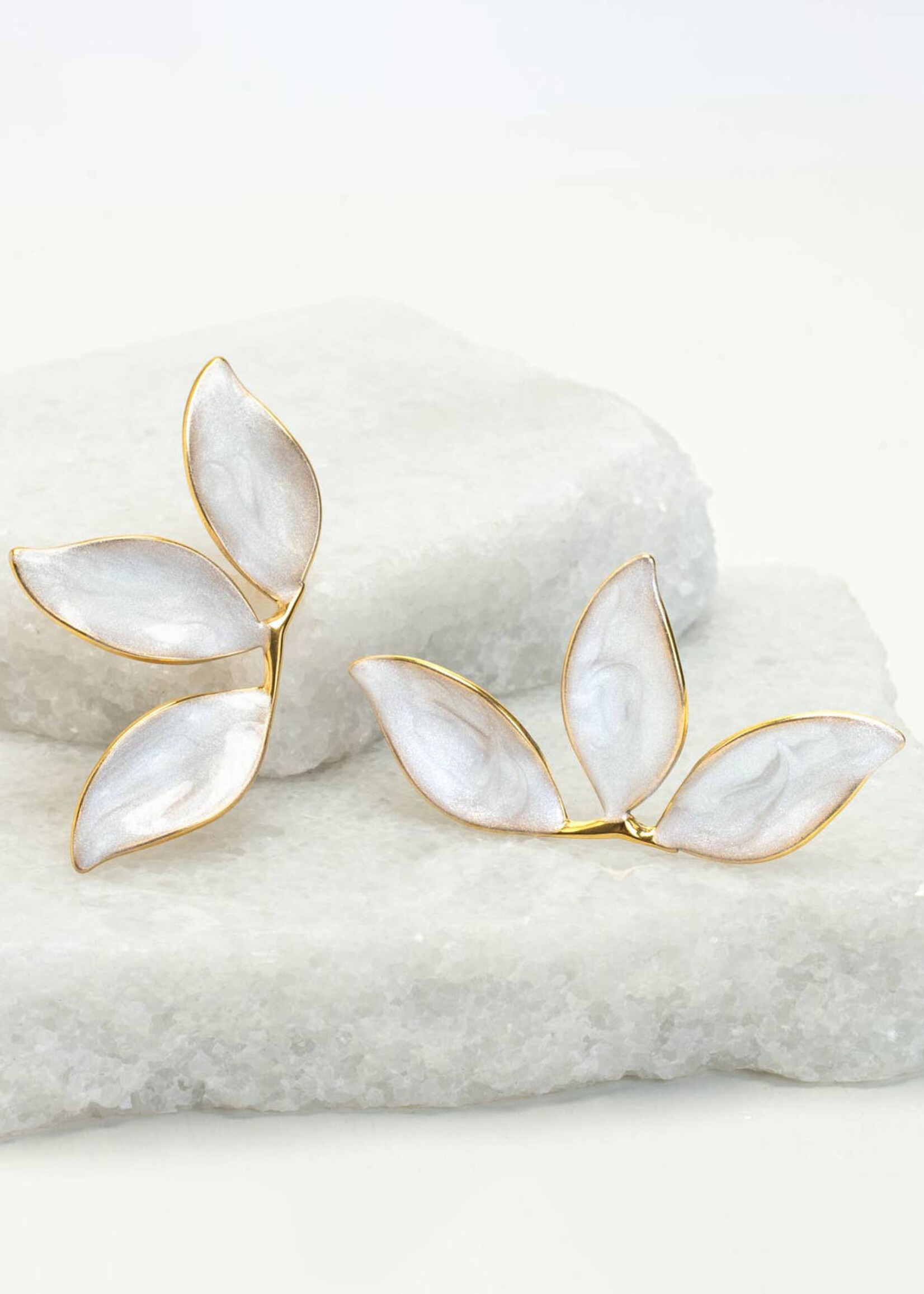 Starfish Project Pearly White Canopy Leaf Earrings