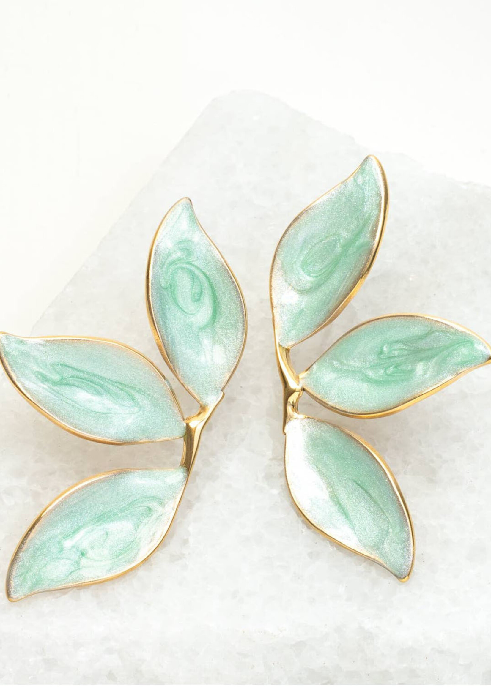 Starfish Project Mint Canopy Leaf Earrings