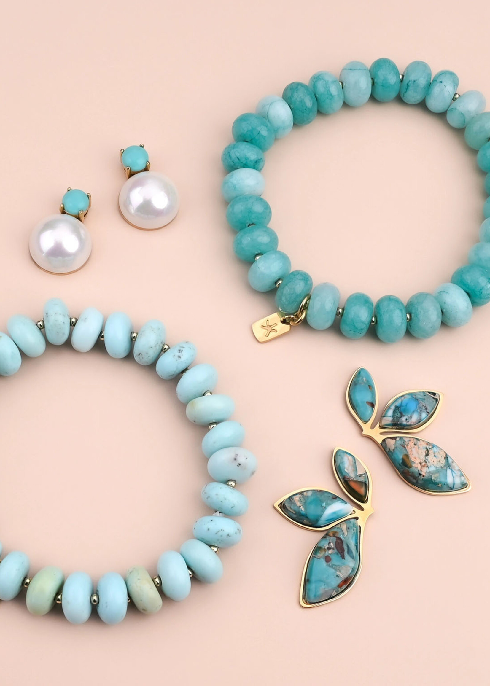 Starfish Project Coastal Leaf Emperor Stone Earrings