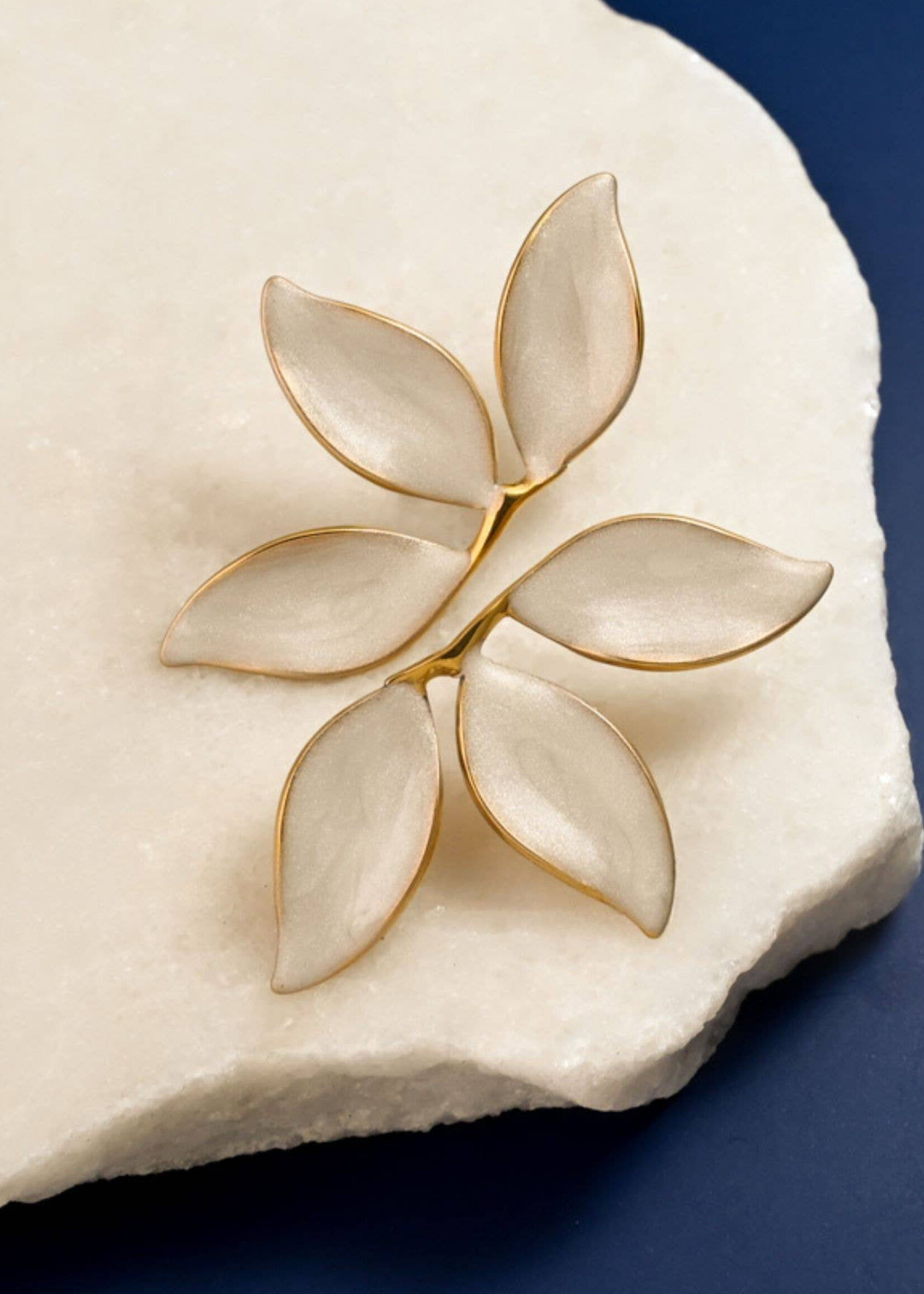 Starfish Project Pearly White Canopy Leaf Earrings