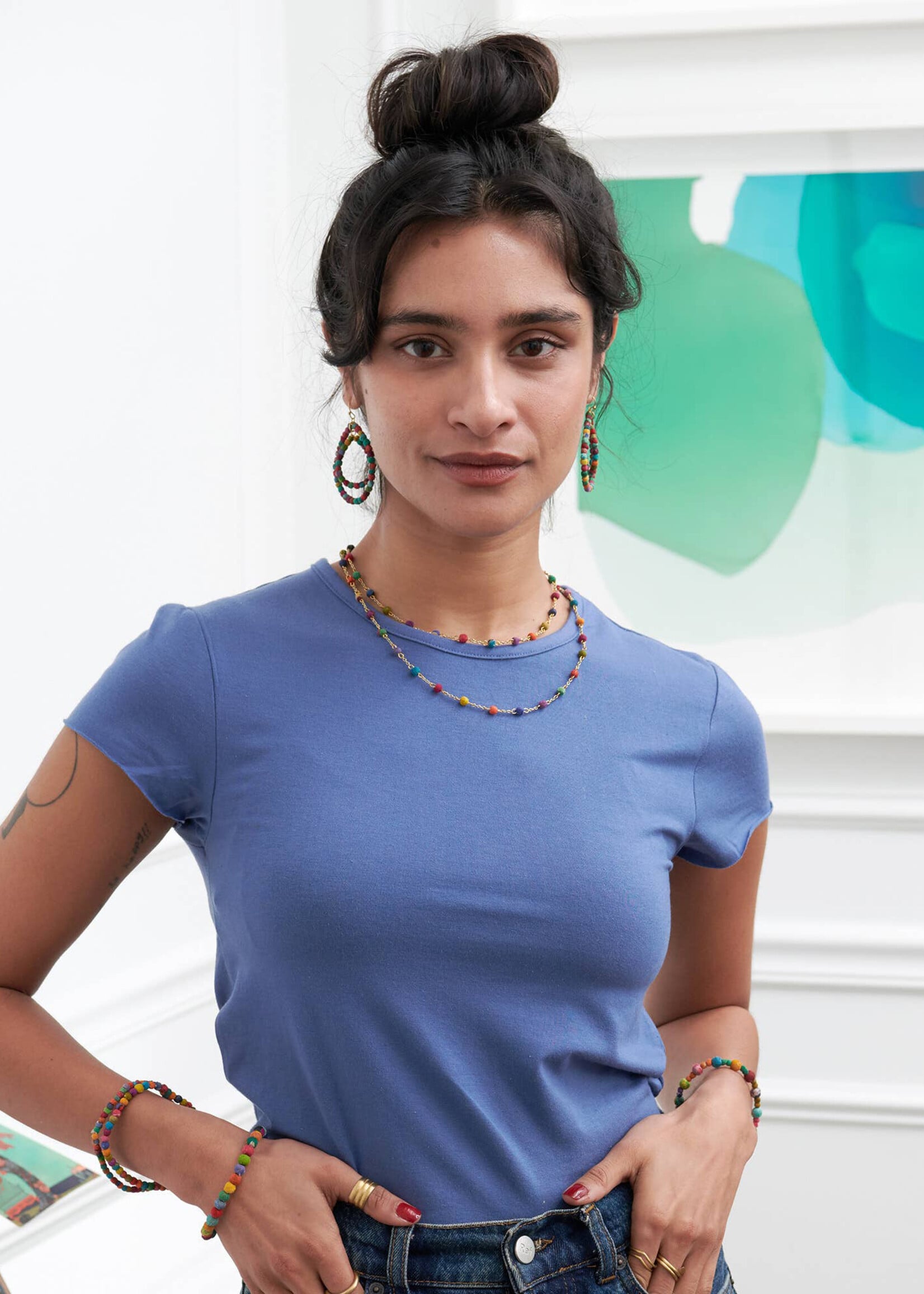 WorldFinds Dotted Kantha Milieu Necklace
