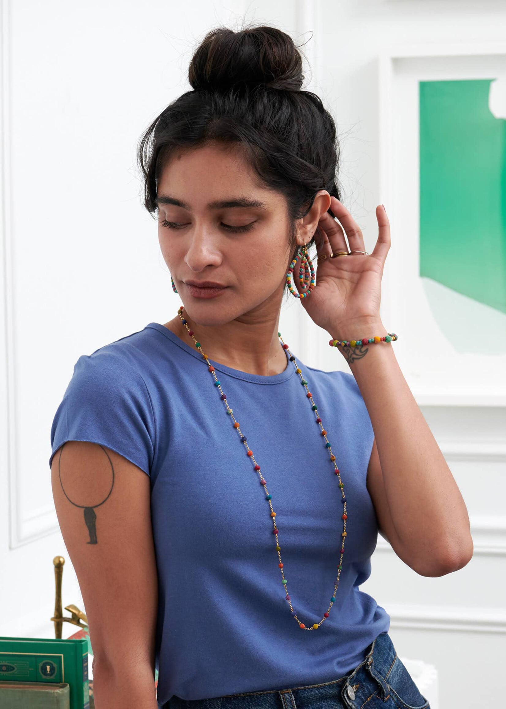 WorldFinds Dotted Kantha Milieu Necklace