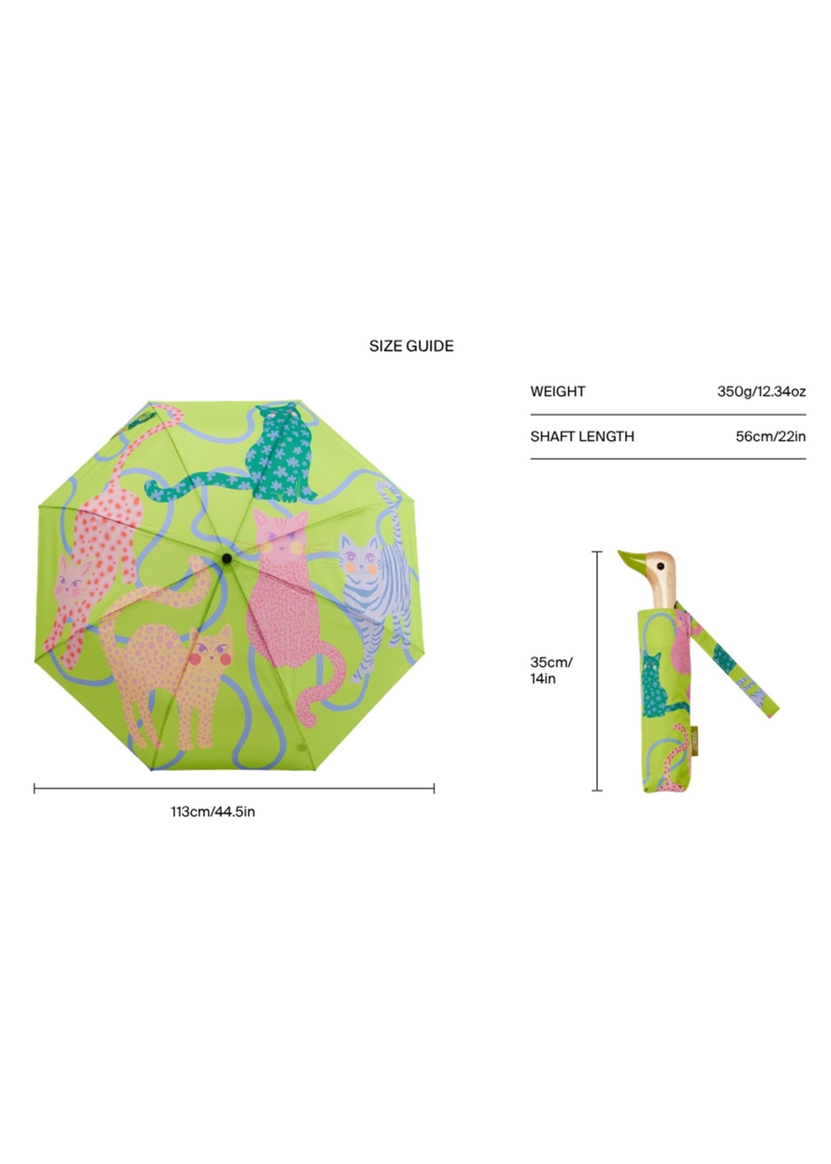 Original Duckhead Lime Arty Cats Duckhead Umbrella