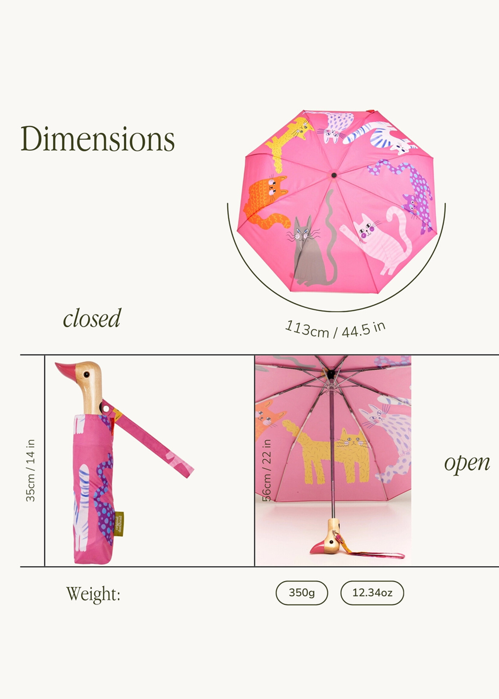 Original Duckhead Fuchsia Arty Cats Duckhead Umbrella