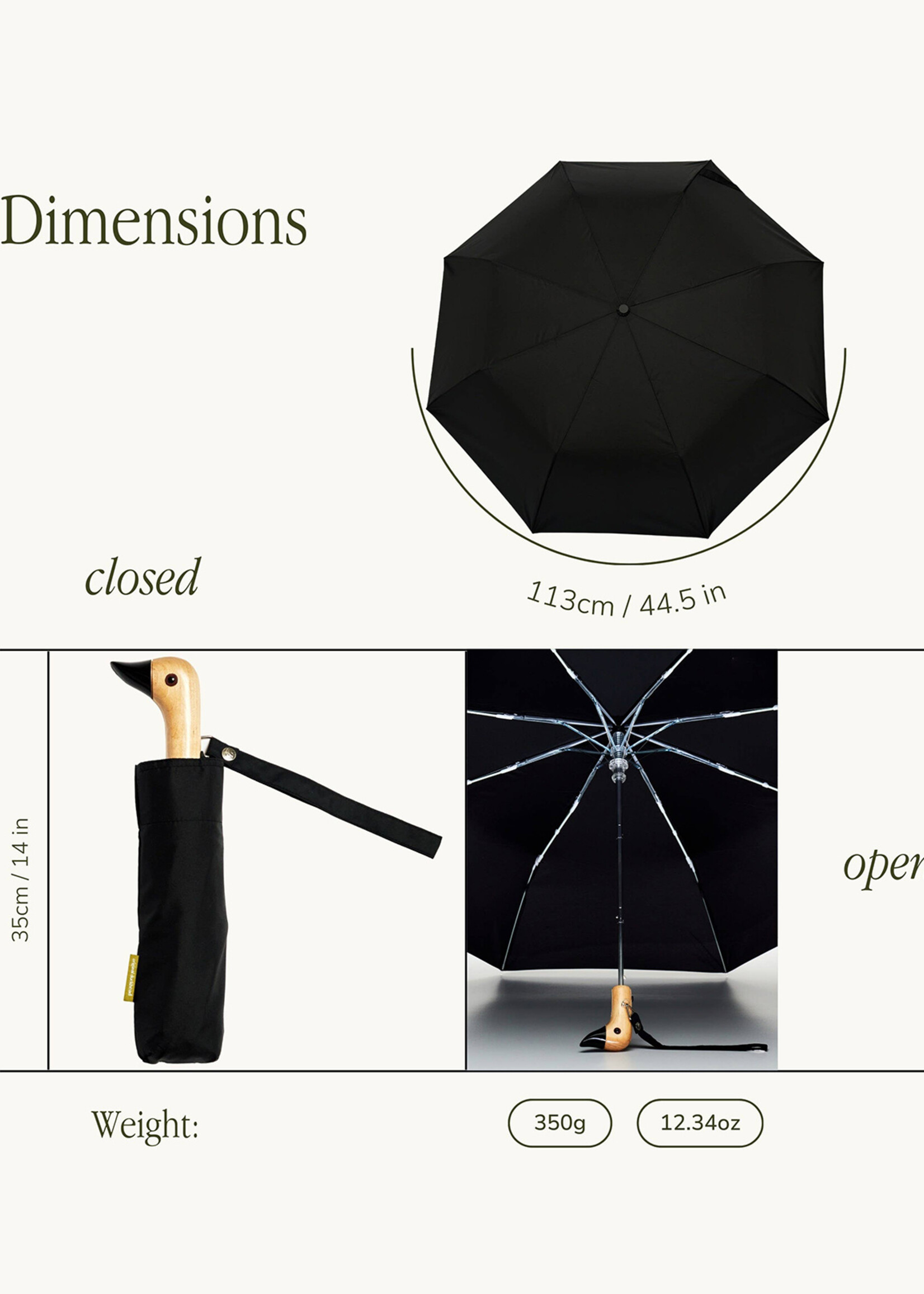 Original Duckhead Black Duckhead Umbrella
