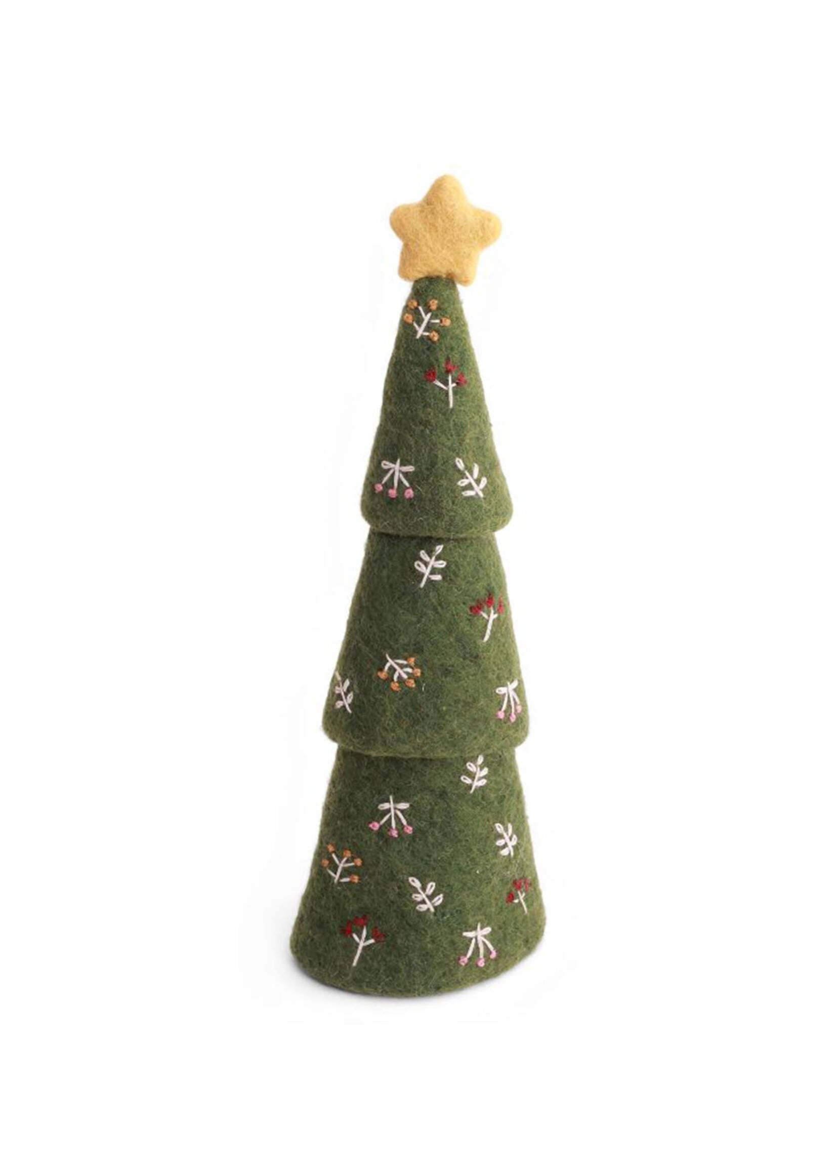 Gry and Sif Embroidered Felt Christmas Tree [Three in One]