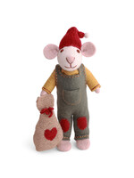 Gry and Sif Felt White Boy Mouse with Gift Bag