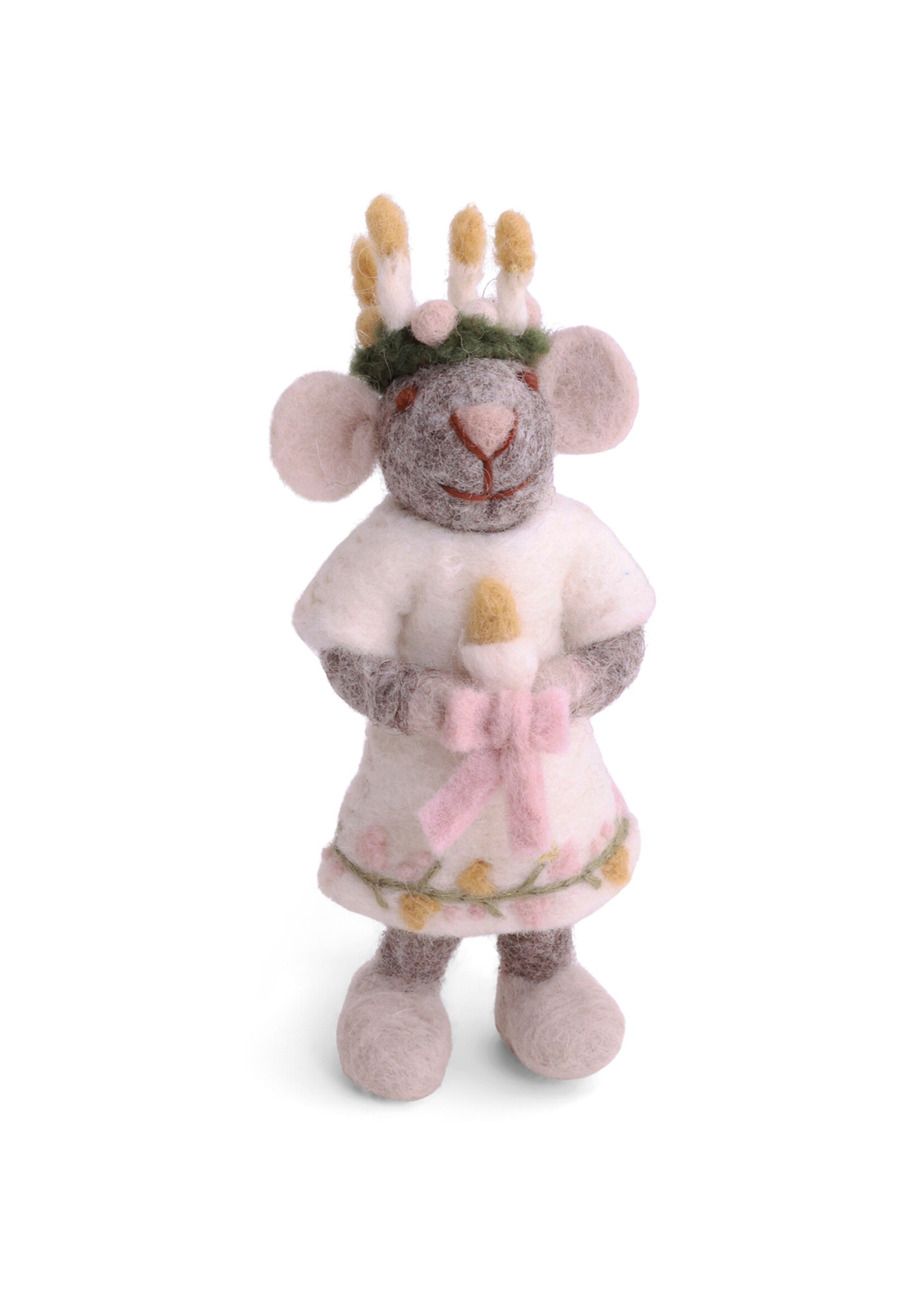 Gry and Sif Felt Grey Saint Lucia Mouse Ornament