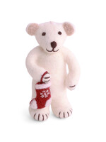Gry and Sif Felt Polar Bear with Stocking Ornament
